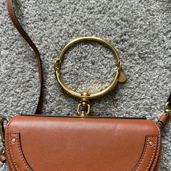 Chloe Tan Crossbody Bag with Gold Accents - Picture 3 of 10